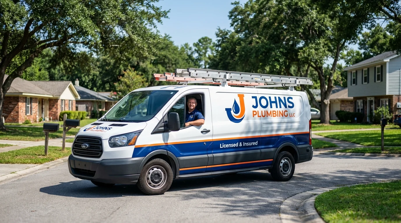Johns Plumbing LLC service van in Moorefield, WV