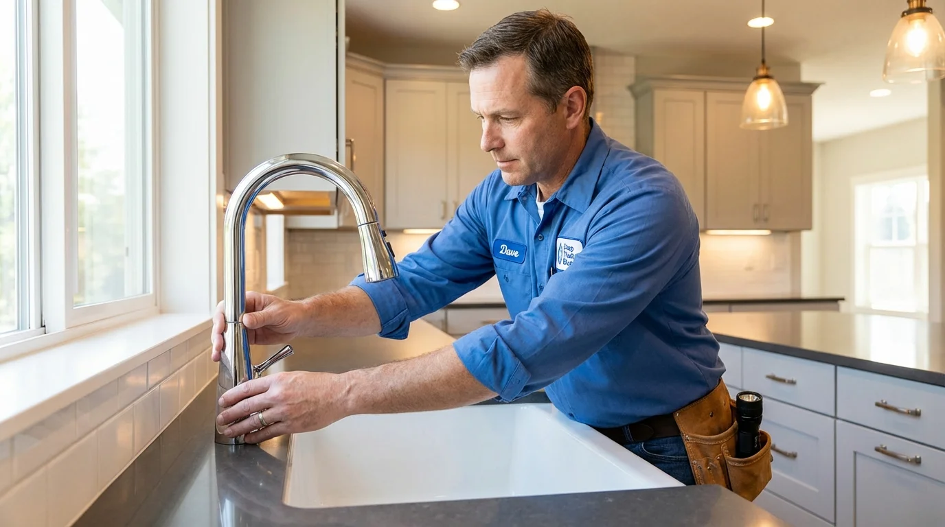 Kitchen faucet installation by Johns Plumbing LLC in Moorefield